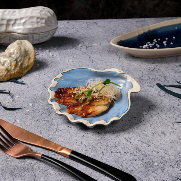 Блюдо для подачи 13 × 12,5 см h 3 см для закусок Shell Northern Blue Frutti di Mare P.L. Proff Cuisine