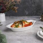 Блюдо овальное 21,5*11,5 см h3,5 см с ручками белое фарфор P.L. Proff Cuisine 1