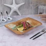 Блюдо прямоугольное 31*21,5 см h4,8 см 600 мл Light Brown Spots Sea Wave Frutti di Mare P.L. Proff Cuisine 1