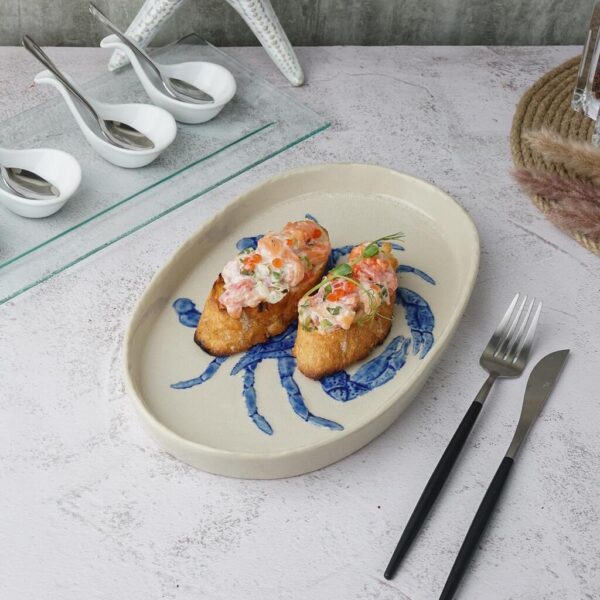 Блюдо овальное 29 × 18 см h 2,5 см Crab Northern Blue Gray Frutti di Mare P.L. Proff Cuisine