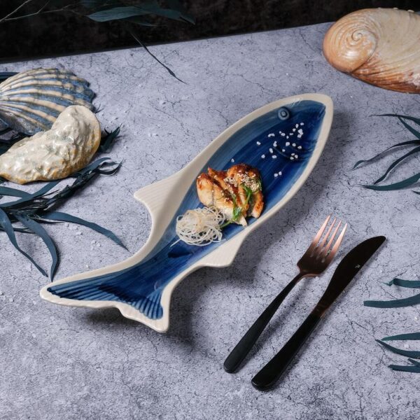 Блюдо овальное 42 × 13,3 см h 4,5 см Рыба Fish Northern Blue Frutti di Mare P.L. Proff Cuisine