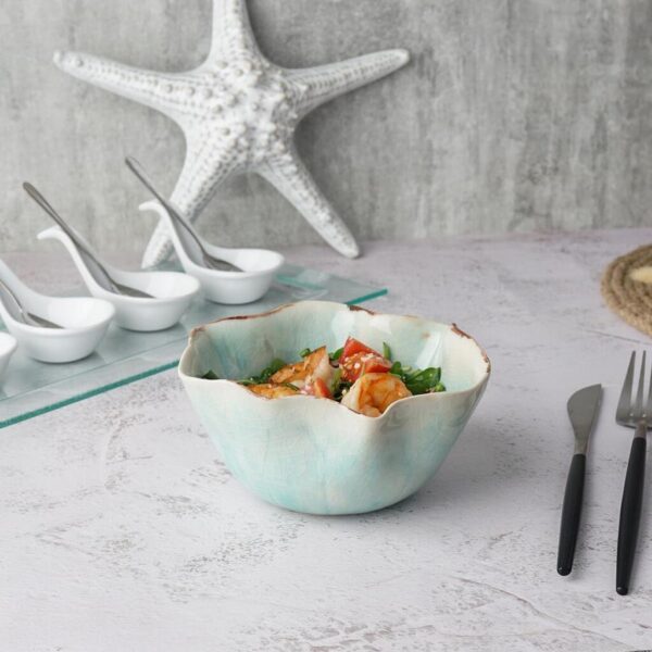 Салатник 450 мл 14 × 13,8 см h 7 см для закусок Sea Blue Flower Frutti di Mare P.L. Proff Cuisine