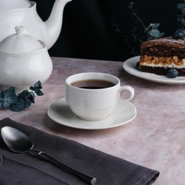Кофейная пара 100 мл белая d7,2 см h5,5 см Aristocrat Stackable Noble