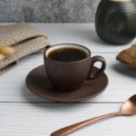 Кофейная пара 100 мл d 6,3 см h5,2 см White Matt New Brown Taiga P.L. Proff Cuisine 1