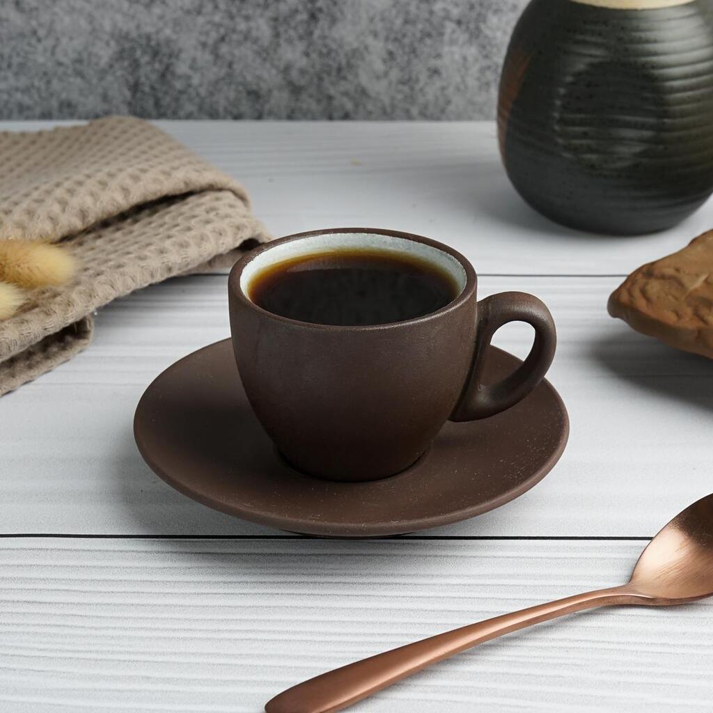 Кофейная пара 100 мл d 6,3 см h5,2 см White Matt New Brown Taiga P.L. Proff Cuisine