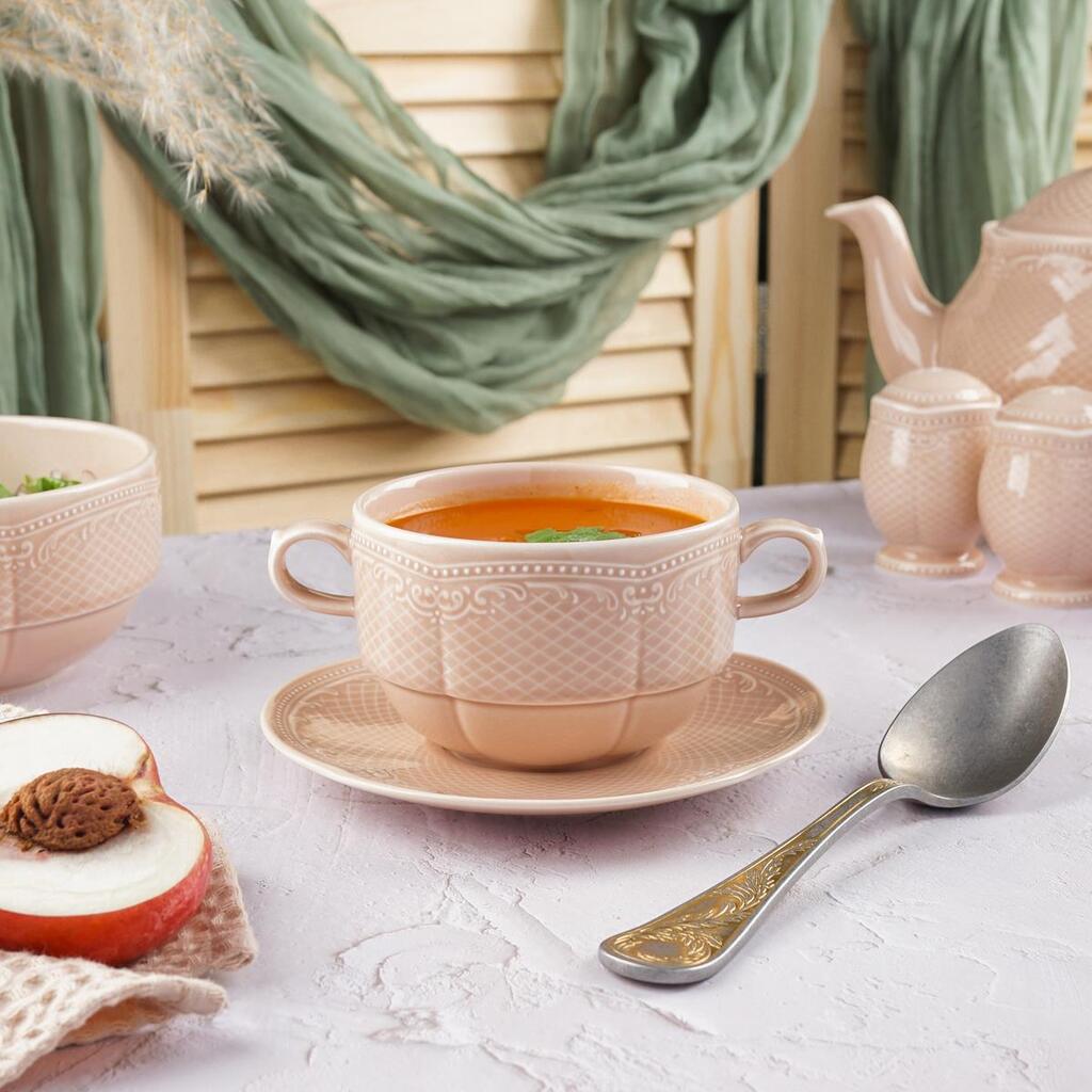 Бульонная пара 390 мл d10,3 см h7 см Aristocrat Peach Tea Stackable Noble