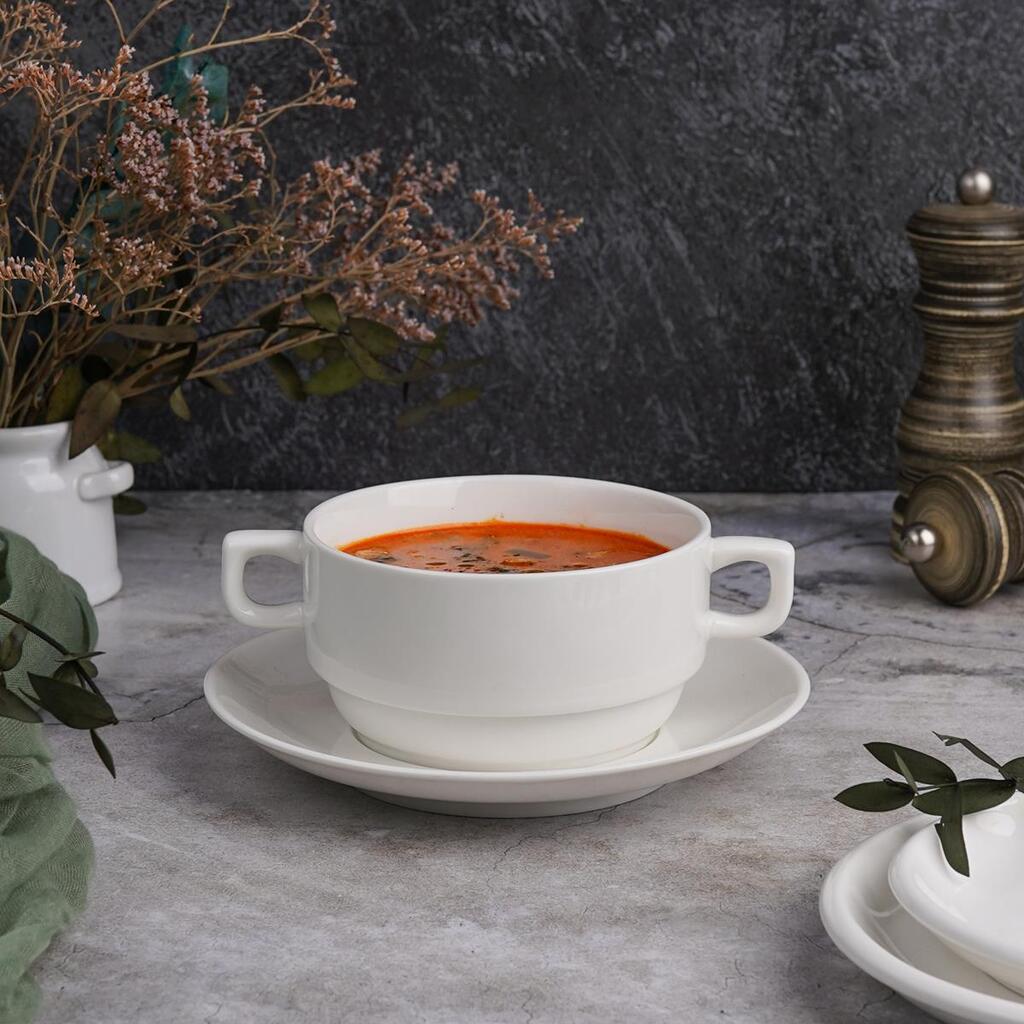 Бульонная пара 350 мл 11,5 см белая фарфор Stackable P.L. Proff Cuisine