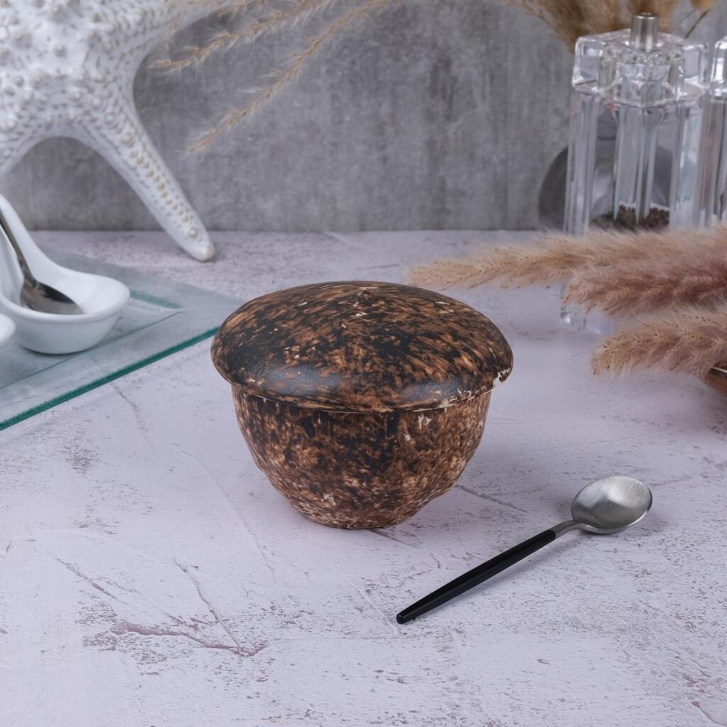 Емкость для подачи 260 мл с крышкой d 9,5/4,5 см h8,5 см Dark Brown Mushroom Frutti di Mare P.L. Proff Cuisine