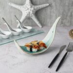 Блюдо для подачи 21 × 7,4 см h 13,5 см для закусок Sea Blue Leaf Frutti di Mare P.L. Proff Cuisine 1