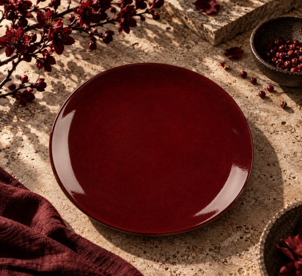 Блюдо овальное 25×22,5 см h2,4 см Evolution Dark Red