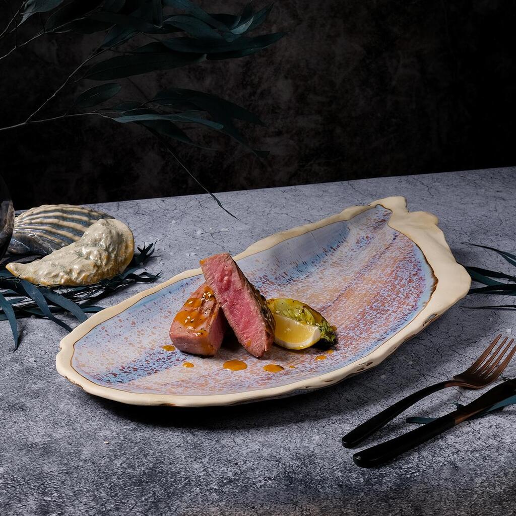 Блюдо овальное 51,8 × 23,5 см h 3,5 см Light Purple Shell Northern Blue Frutti di Mare P.L. Proff Cuisine