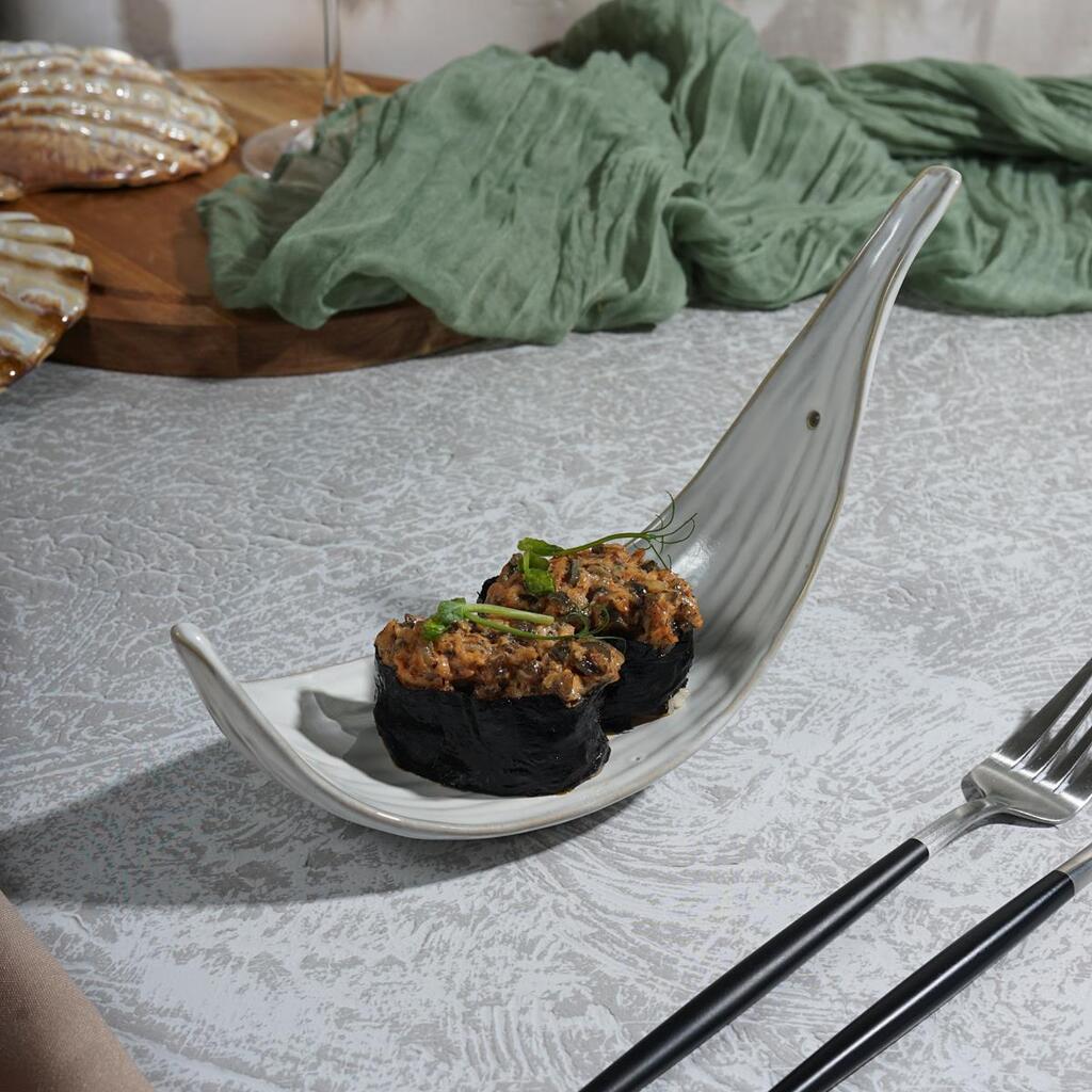 Блюдо для подачи 22*7,5 см h13 см для закусок Gray Leaf Frutti di Mare P.L.