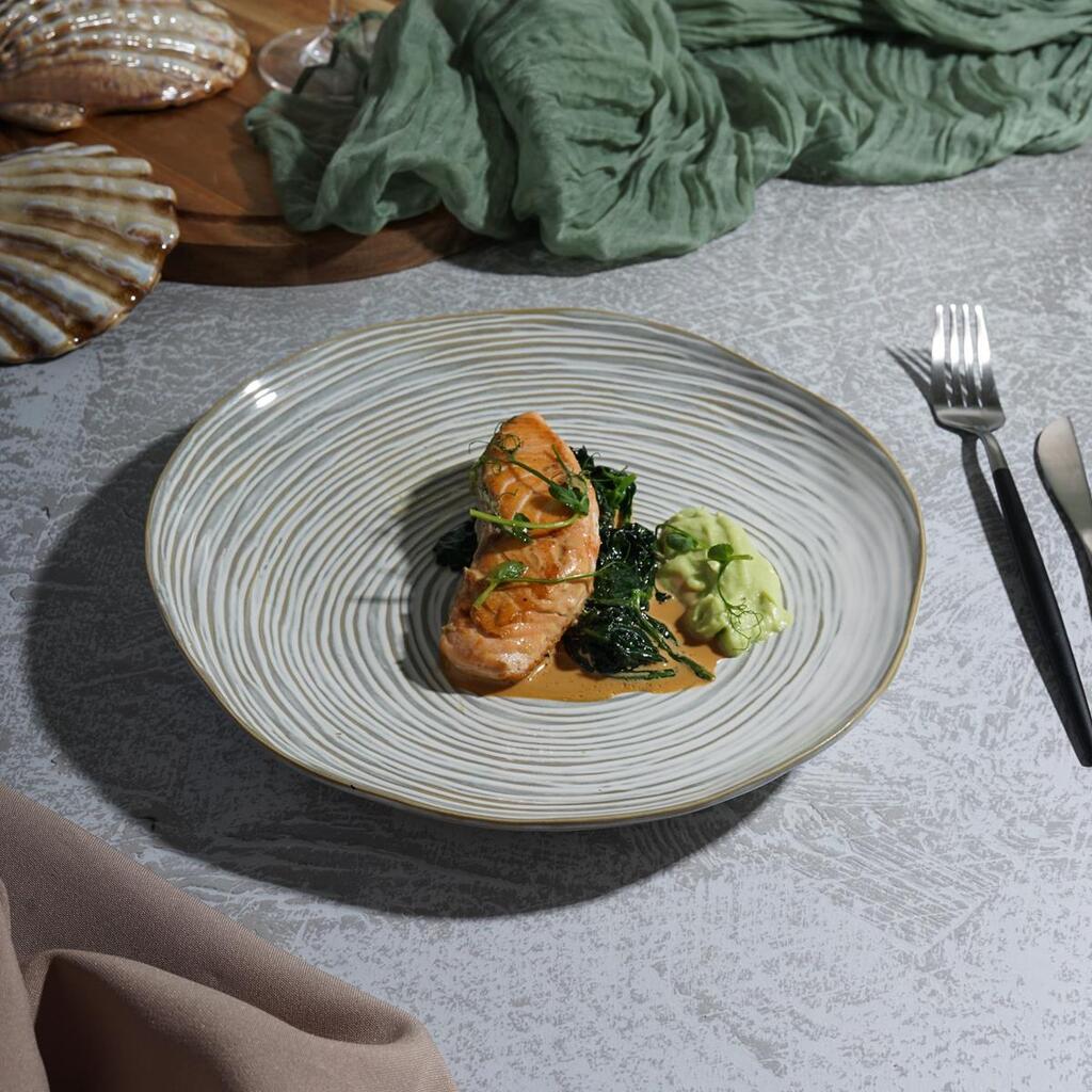 Тарелка 25 см h3 см Gray Whirlpool Frutti di Mare P.L.
