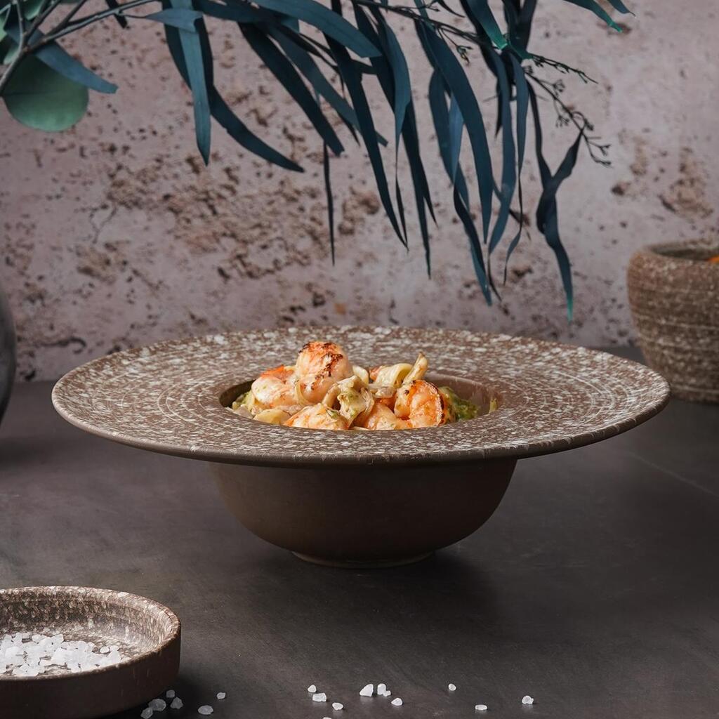 Тарелка глубокая 350 мл d 23 см h6,5 см для пасты/супа Brown Untouched Taiga P.L. Proff Cuisine