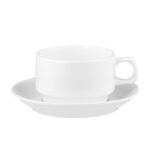 Чайная пара 250 мл белая d 9,5 см h6,2 см фарфор Stackable P.L. Proff Cuisine 2