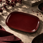 Блюдо овальное 20×13 см h1,9 см для закусок Evolution Dark Red 1