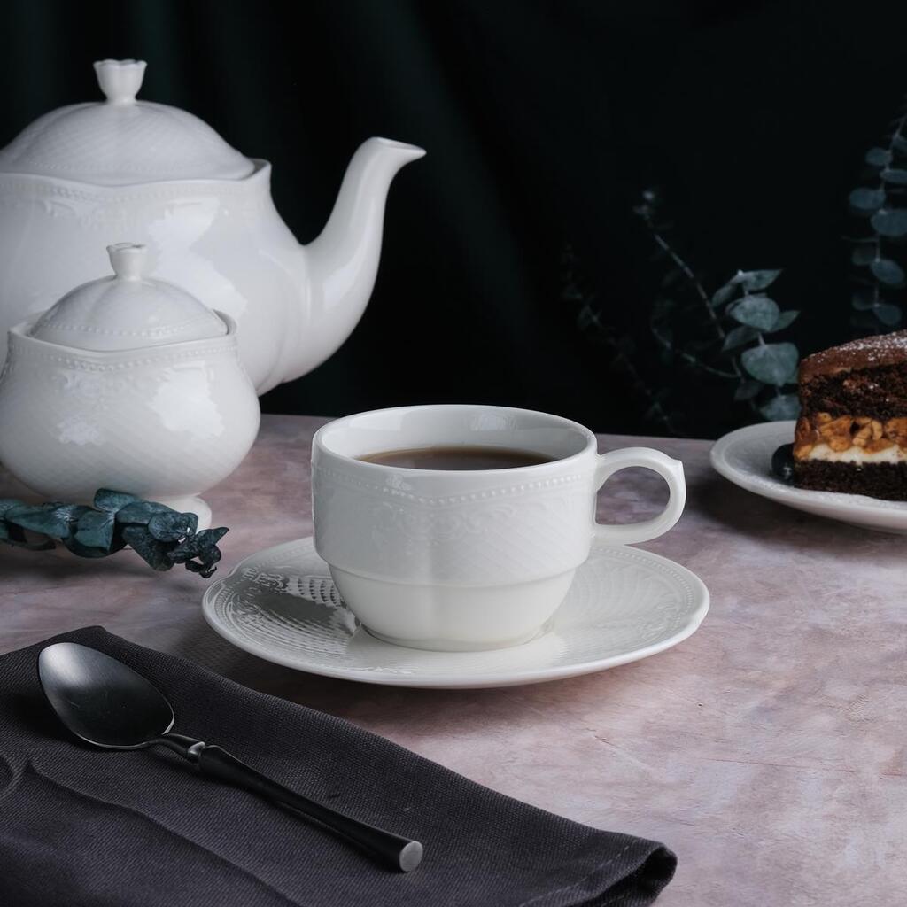 Чайная пара 200 мл белая d8,6 см h6,1 см Aristocrat Stackable Noble