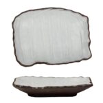 Блюдо прямоугольное 26*20 см h3 см 450 мл Crush White Matt New Brown Taiga P.L. Proff Cuisine 2
