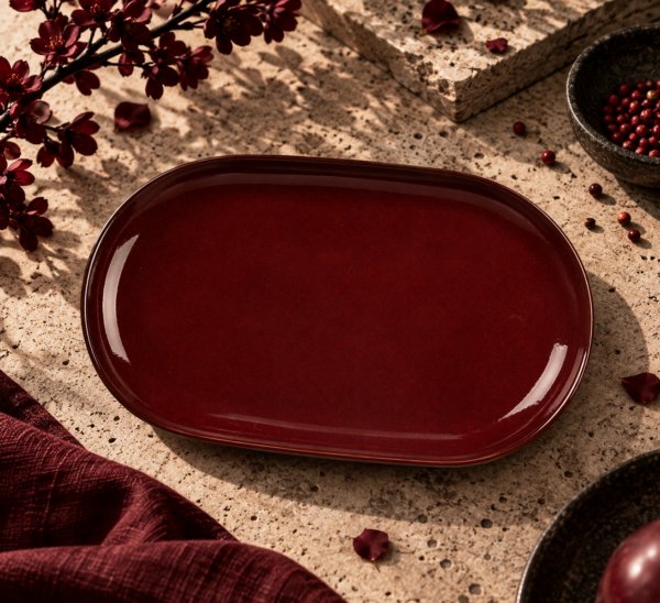 Блюдо овальное 25×16 см h2,4 см Evolution Dark Red
