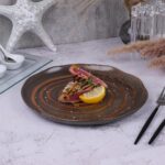 Тарелка d 27 см h2,5 см Dark Brown Lava lines Frutti di Mare P.L. Proff Cuisine 1